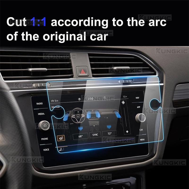 Tempered Glass Screen Protector for Volkswagen Tiguan      2024 HD Clear 8 Inch GPS Navigation Film Sticker