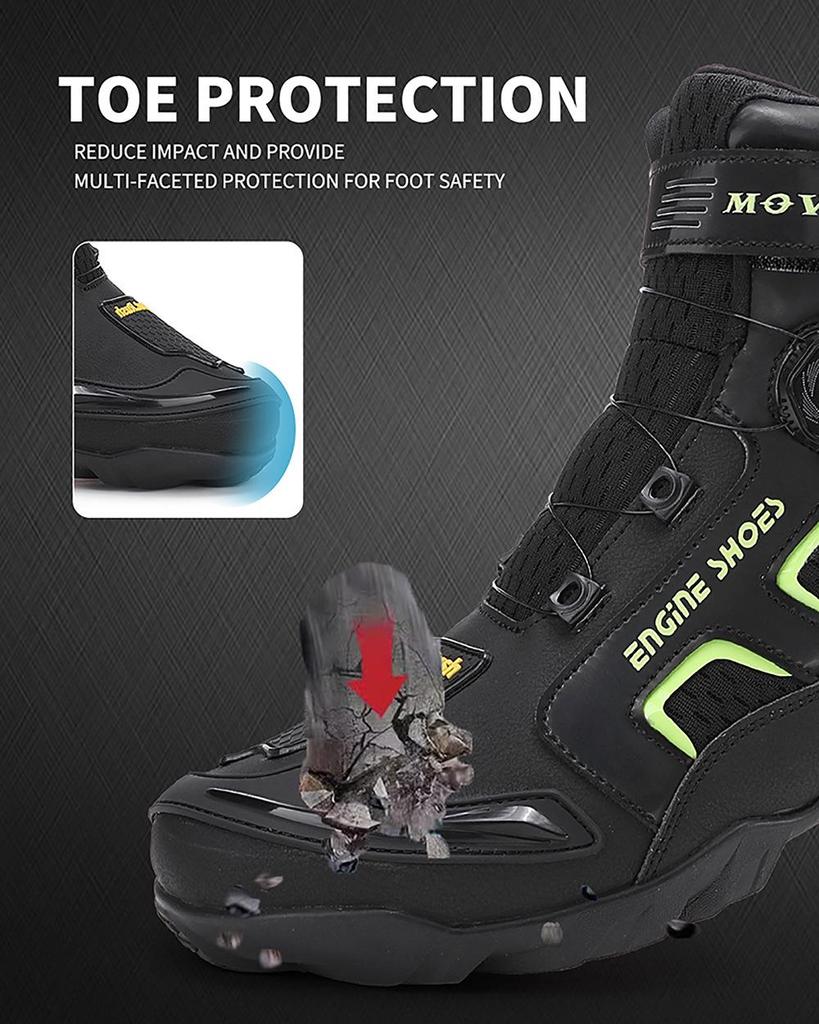 Rutschfeste Motorrad-Stiefel für Herren mit Gummisohle und Mikrofaser für Sport und Schutz