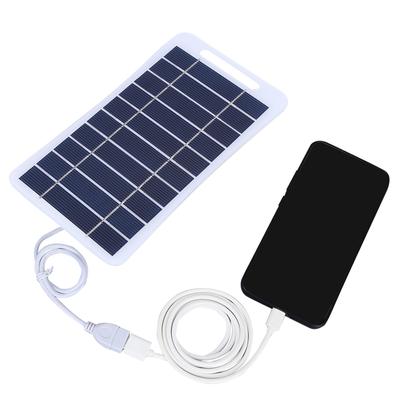 2W 5V Solar Charging Panel USB Battery Charger Small Power Station Waterproof Phone Power Bank for Camping Backpacking Hiking