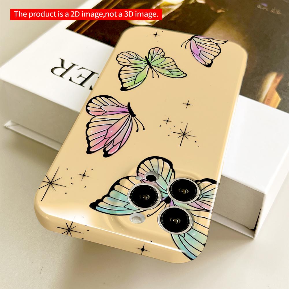Pastel Butterflies & Stars Phone Case All inclusive film hard phone case, compatible with iPhone 18 Pro Max 17 16 15 14 13 12 11