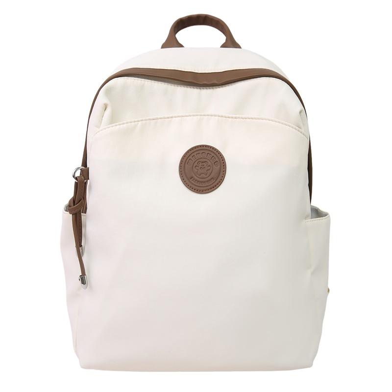Large Capacity Lightweight Women's Backpack Student Solid Color Schoolbag