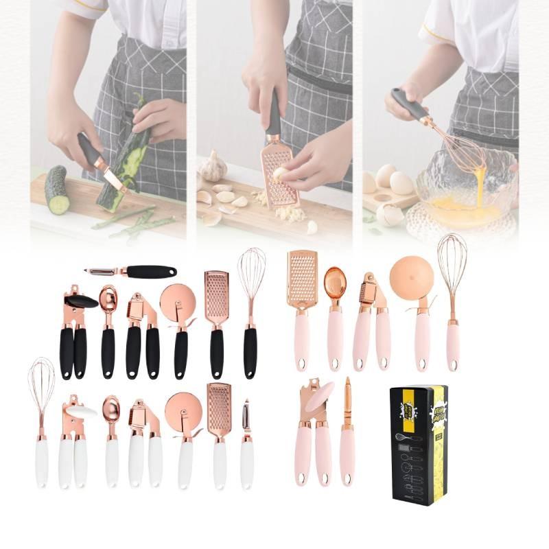 Pcs 7 Kitchen Gadget Set Copper Coated Stainless Utensil Pizza Cooking Tool