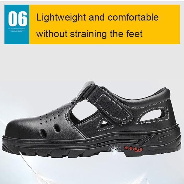 Labor Protection Shoes Men's Summer Steel Wrap Toe Anti-impact Anti-puncture Anti-odor Breathable Sandals Site Work Shoes Wear-resistant Light
