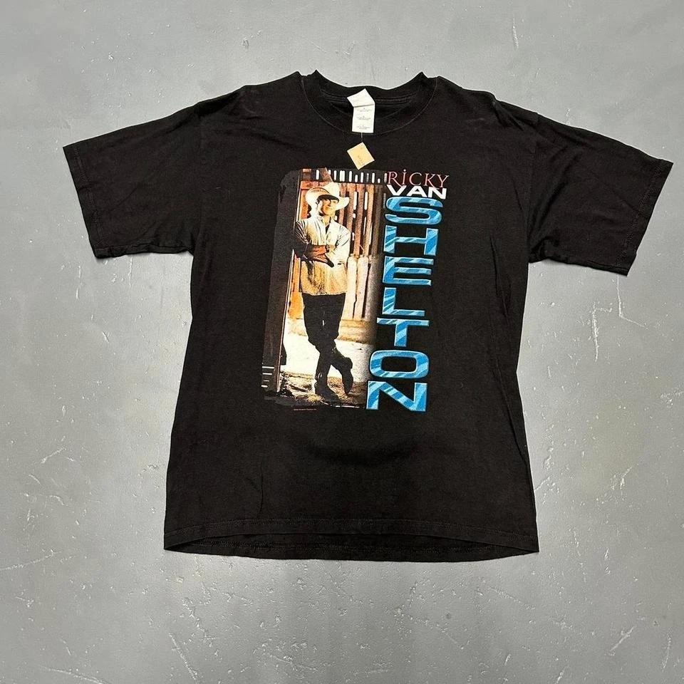 

Vintage 2003 Ricky Van Shelton double sided big print country music tour tshirt S