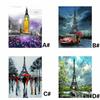 1Pc Paris Eiffel Tower Scenery Series DIY Oil Painting By Number Paint Drawing Coloring Number On Canvas Handmade