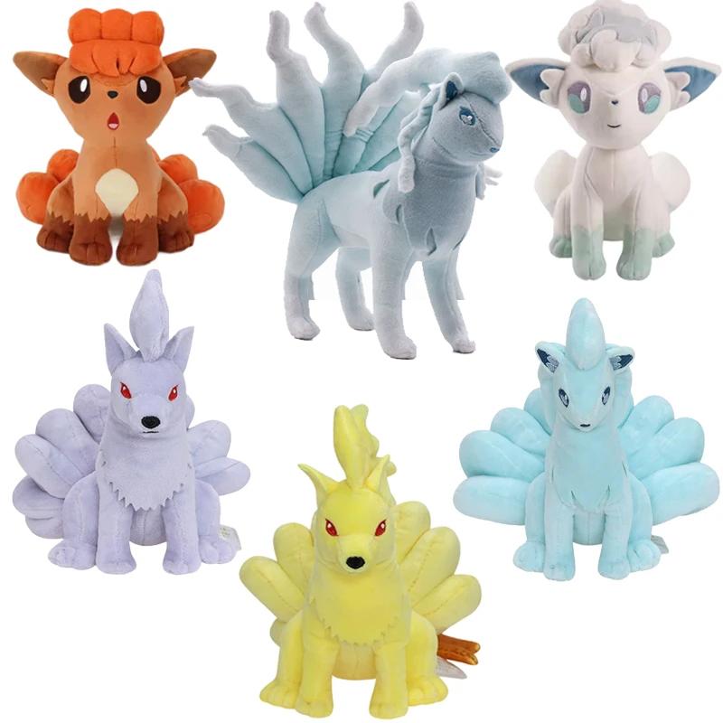 Shiny Ninetales Vulpix Plush Toys Stuffed Animal Charizard Game for Collectible Gift,Soft Plushies Cartoon Character 20-30cm