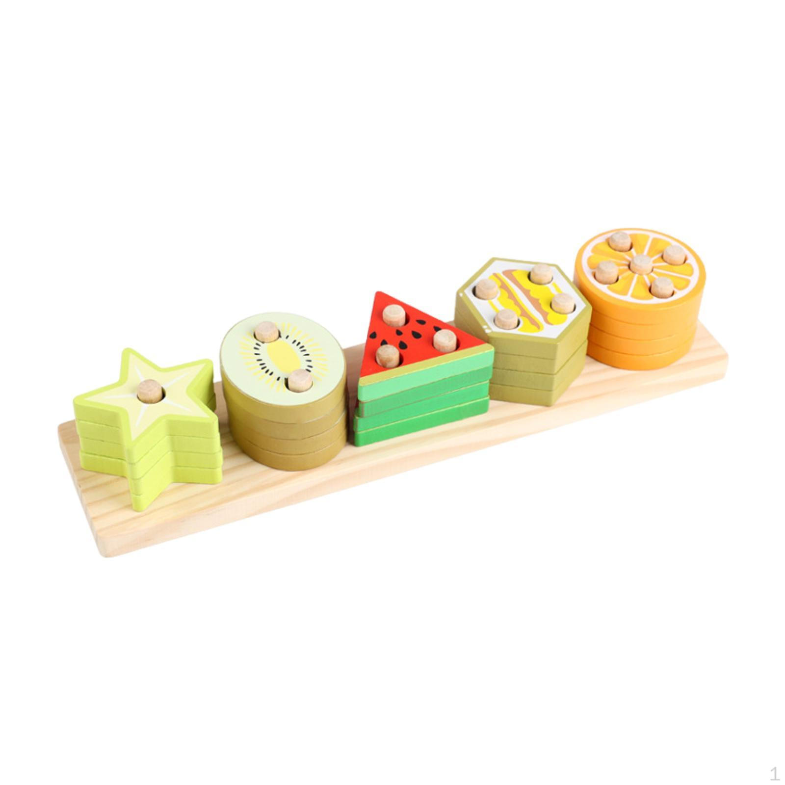 

Sorting And Stacking Toy, Educational Preschool Learning Shape Stacker, Ages 3, 4, 5, 6, Fruit