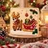 Santa Claus Christmas Wooden Card Ornaments Reindeer Christmas Decorations  Party Gifts