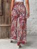 Western Women's Versatile Printed Elastic Waist Wide-Leg Pants - 2026 Summer Fashion