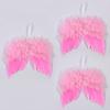 3PCS Simulation Christmas Pink Feather Wing Ornament Pink with Rope Christmas Tree Feather Decor Mini Angel Wings Pendant