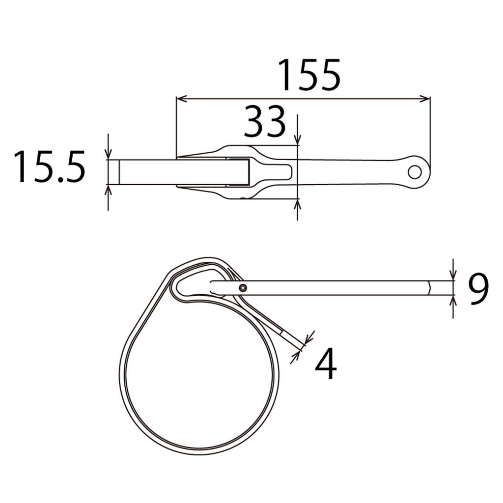 TOP Industrial Rubber Belt Fits Pipes (TOP) Wrench, (Outer Diameter) 20-90mm, GBW-150