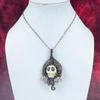 Howlite Copper Wire Wrapped Pendant Titanium Bead Eyes Jewelry Skull Bone Face Pendant