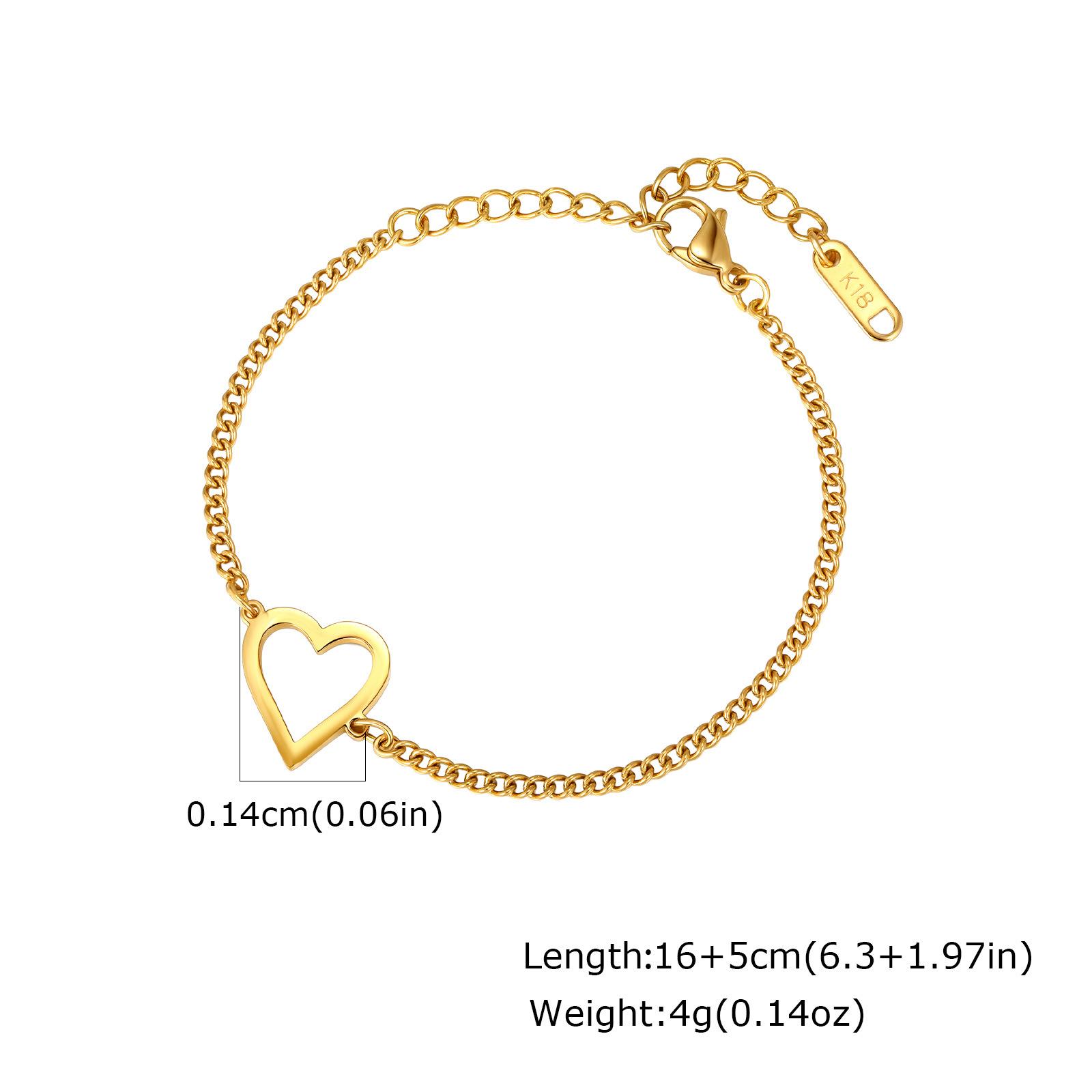 Ladies Pop Stainless Steel Grinding Chain Hollow Heart Bracelet Necklace Nc-2518