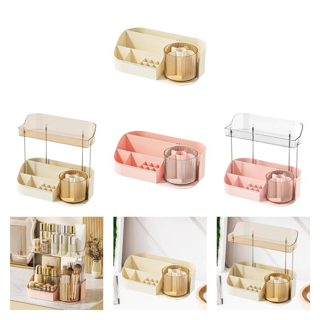 Makeup Desk Organizer Stylish Versatile Display Case Decorative Skincare Organiser for Counter Desktop Dresser Bathroom Perfume