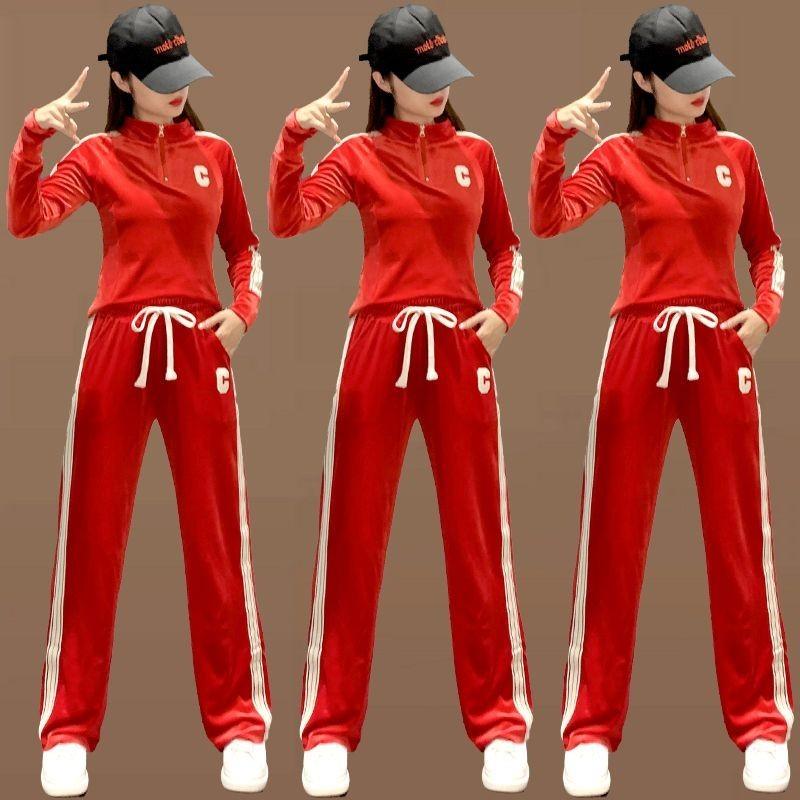 Square Dance Gold Velvet Suit Spring and Autumn New Team Gymnastics for Workout and Dance Clothes