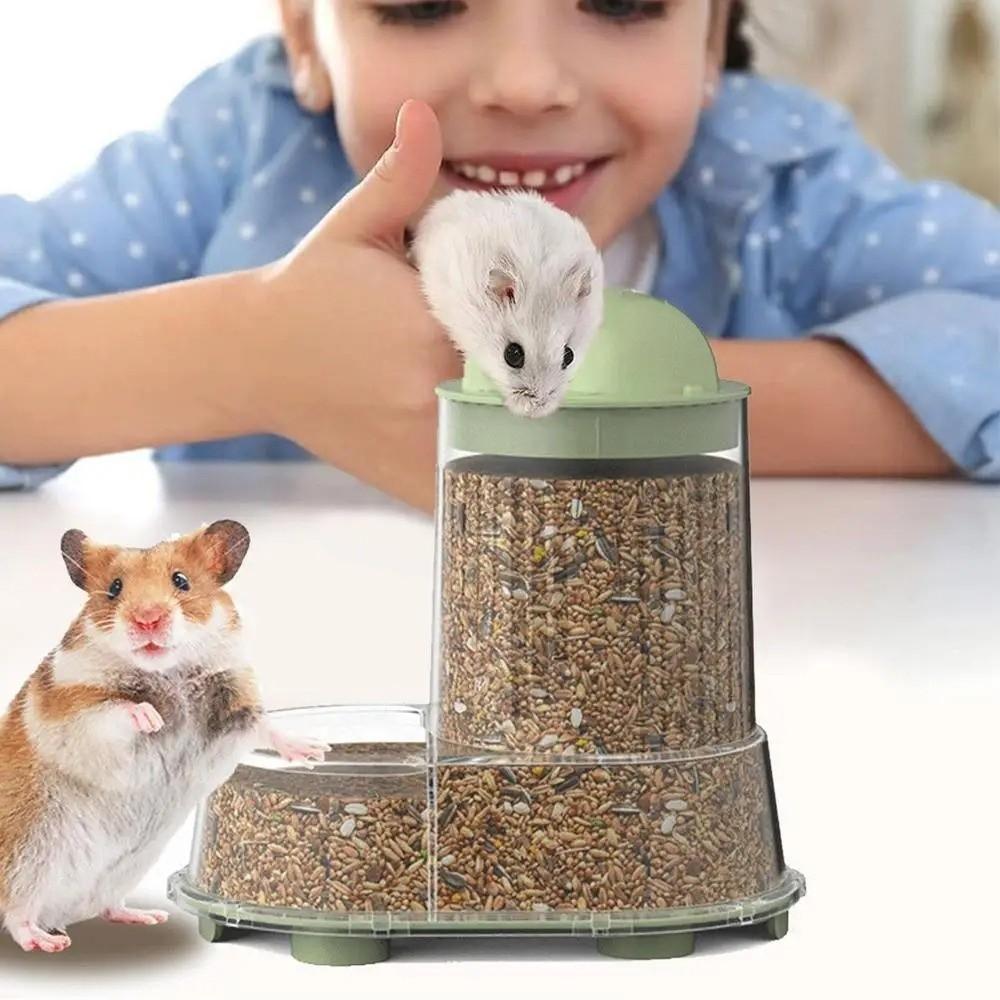 Large Capacity Pet Feeding Bowl Automatic Hamster Feeder  for Small Animals
