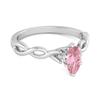 Pink CZ Marquise Women Wedding Ring - 925 Sterling Silver