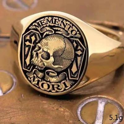 Via Mori Memento Skull Ring Cross Exaggerated Creative Ring