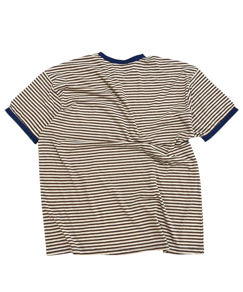 SK8ER ROCK Star Stripe Ringer T-Shirt ((Dark Blue))