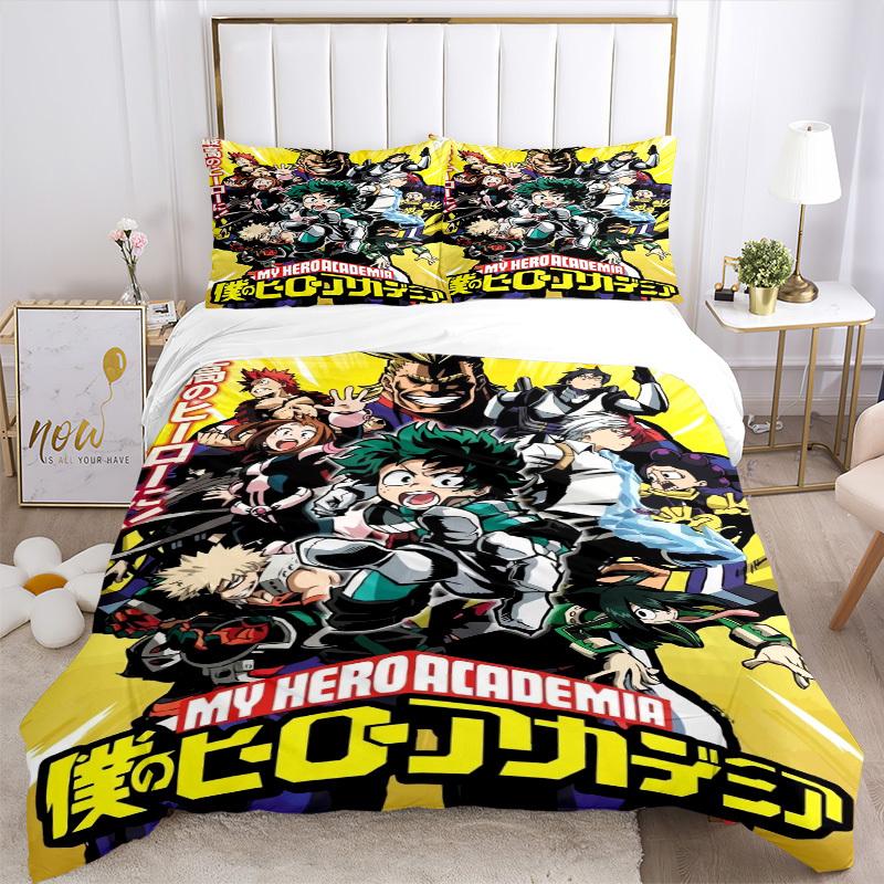 My Hero Academia Bedding Set  Comforter Cover Gift for Bedroom,Includes 1 Cover and 2 Pillowcases, No InsertB266