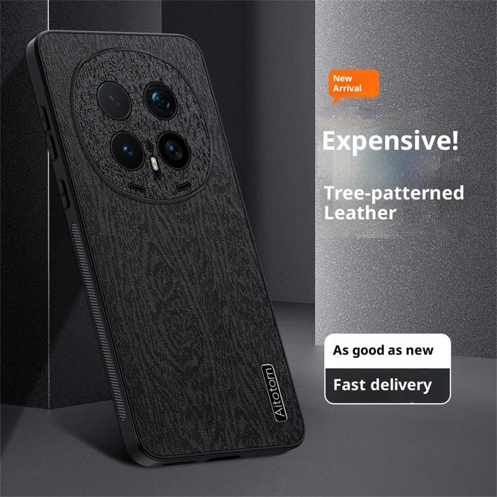 For Honor Magic8 Pro 5G Case Wood Texture PU Leather Coated PC TPU Phone Cover