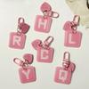 Pink 26 Letters Hanging Design Simple Keychain For Women Charm Jewelry Stylish Sophisticated Everyday Wear A-Z Key Chains