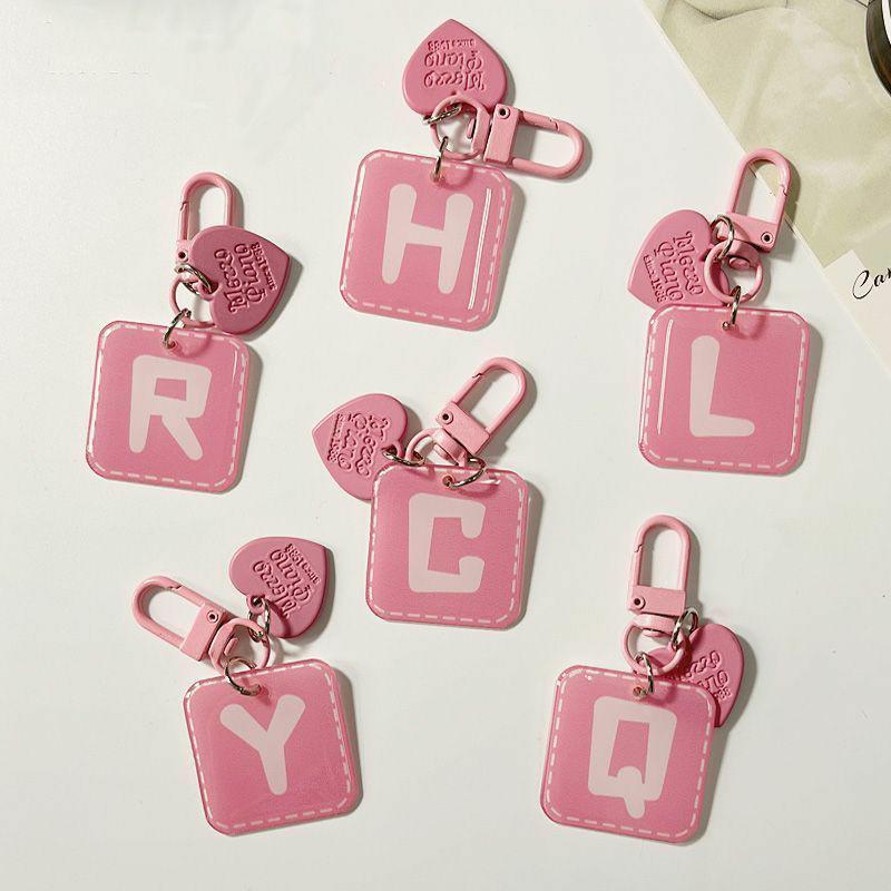 Pink 26 Letters Hanging Design Simple Keychain For Women Charm Jewelry Stylish Sophisticated Everyday Wear A-Z Key Chains
