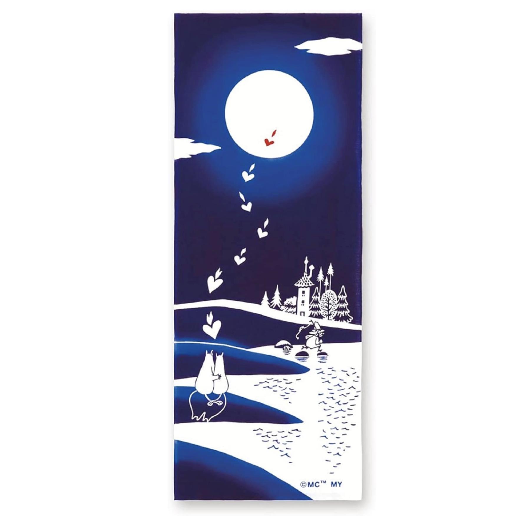

Momin Mumin Miyamoto Tenugui Towel Tapestry Chusen dyed Romance M синій