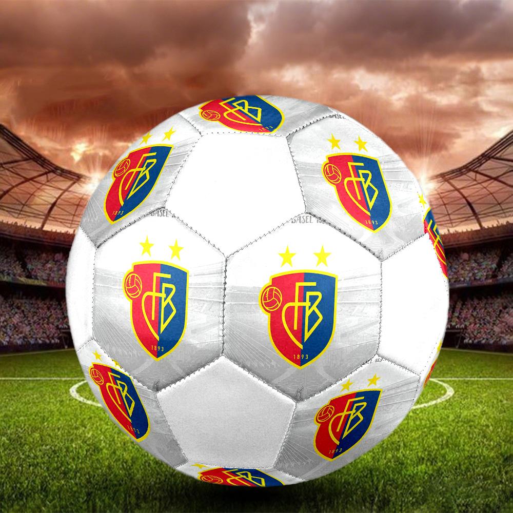 1PC FC Basel Team Size 5 Soccer Ball PrahaIndoor Soccer Ball Colorful All Ages Machine Stitched PVC Competition Ready Durable High-Bounce