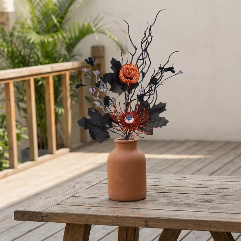 Realistic Maple Leaf Floral Stems Gothic Style Faux Fall Leaves Party Vase