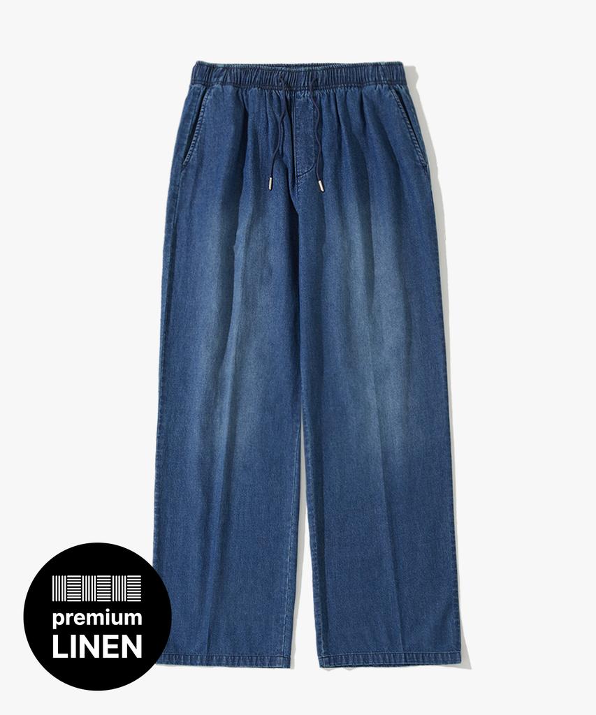 SUARE Linen-Like Semi-Wide Elastic Waist Pants - 10 Colors (Type B)