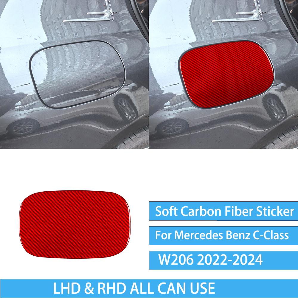 For Mercedes Benz C-Class W206 -2024 Auto Door Trim Seat Adjustment Red Carbon Fiber Decorative Car Accessory Sticker