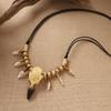 Original eagle bird crow skull dog tooth necklace retro niche crow skull pendant ethnic tribe men and women personalized accessories