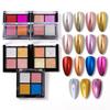4 Kolory Aurora Solidne Lustrzane Błyszczące Brokat do Paznokci Paznokcie Lakier Żelowy UV Pigment Ozdoby do Paznokci Akcesoria