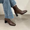 Coarse heel short boots women's autumn and winter new women's boots square head short boots high heels Martin boots