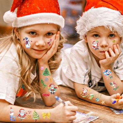 10/12/30 Fogli Tatuaggi Temporanei Natalizi Tatuaggio Finto per le Vacanze Adesivi per Corpo Viso Decorazione Fai da Te per Compleanno Regali per Feste in Casa
