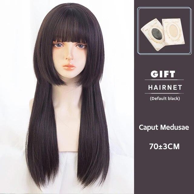 Platinum Blonde Long Natural Wavy Synthetic Hair Wigs with Bangs Cosplay Party Halloween Wig for Women Heat Resistant