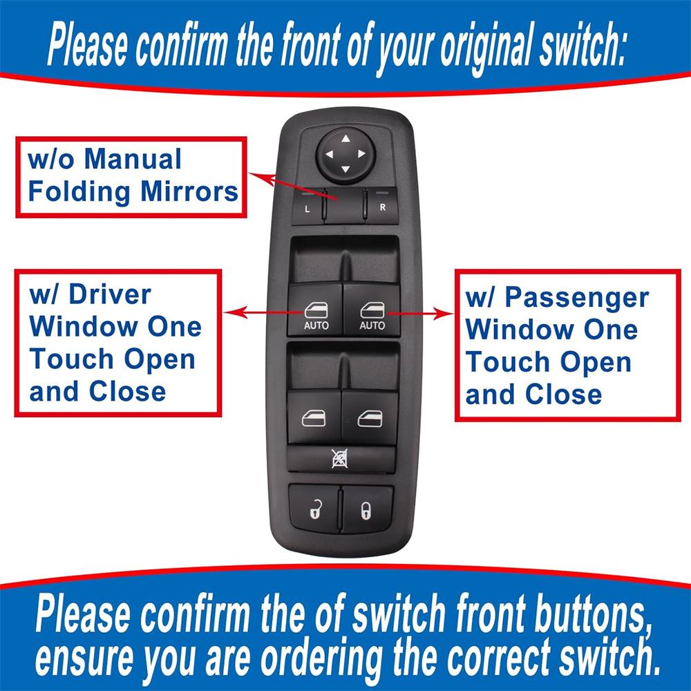 68141894AA Driver Window Switch for Jeep Cherokee 2014‑2017 Interior