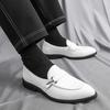 New Men's Fashion Gold Blue Patent Leather Dress Business Office Shoes Male Penny Loafter Wedding Party Prom Flats Footwear