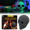 Fire Skull Burning Skeleton Head Halloween Horror Props Ceramic Fireplace Fire Pit Skull Halloween Party Scene Atmosphere Layout
