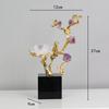 Metal Handicraft Golden Tree Crystal Flower Brass Amethyst Decoration Golden Bird Metal Decorative Figurines Home Decoration