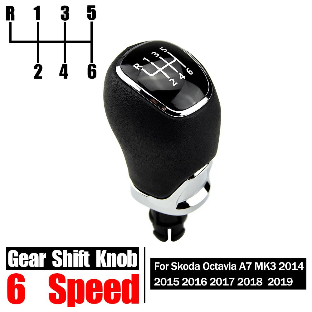 

Fit For Skoda Octavia A7 MK3 (2014-2017) Car Styling 5/6 Speed Gear Shift Knob Lever Shifter Gaiter Boot Cover Collar leather 6 speed