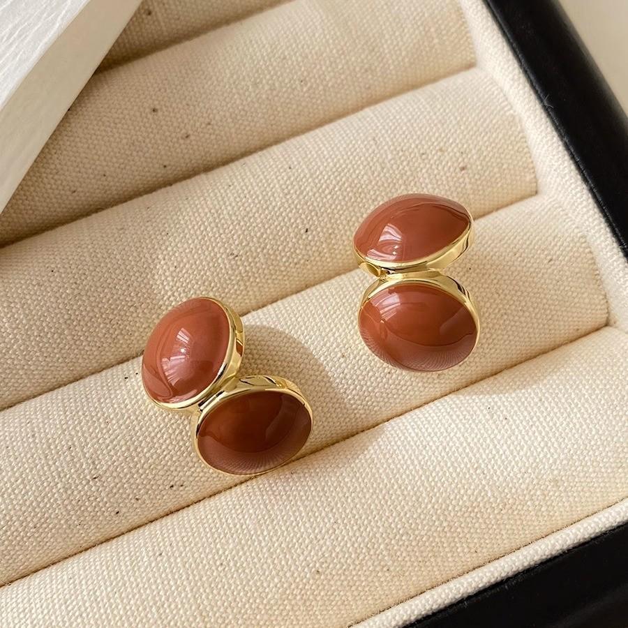 Geometric Green Retro Korean Square Earrings for Women
