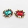 Exquisite 5-piece 24 * 30MM glass rhinestone alloy flower plate buckle pearl embellishment handmade DIY accessory material