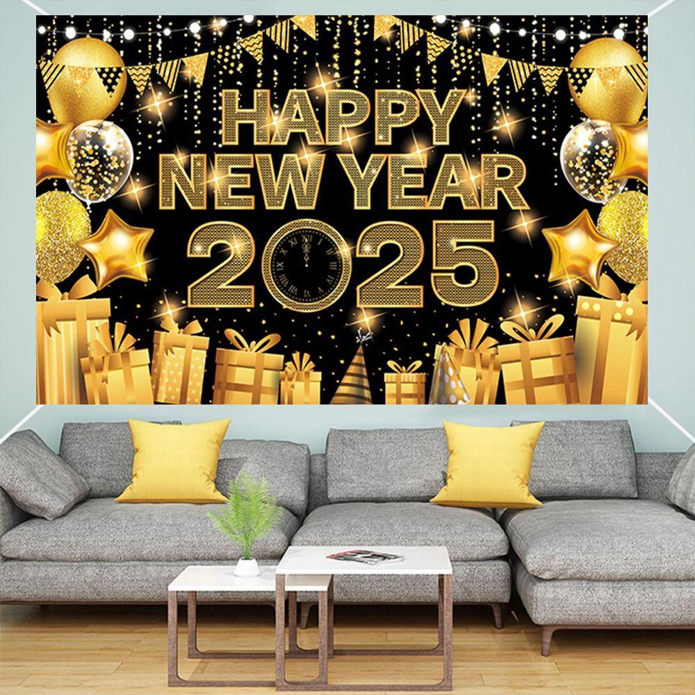 New Year Theme Happy New Year Photography Backdrop Background Banner  Home Party Decor