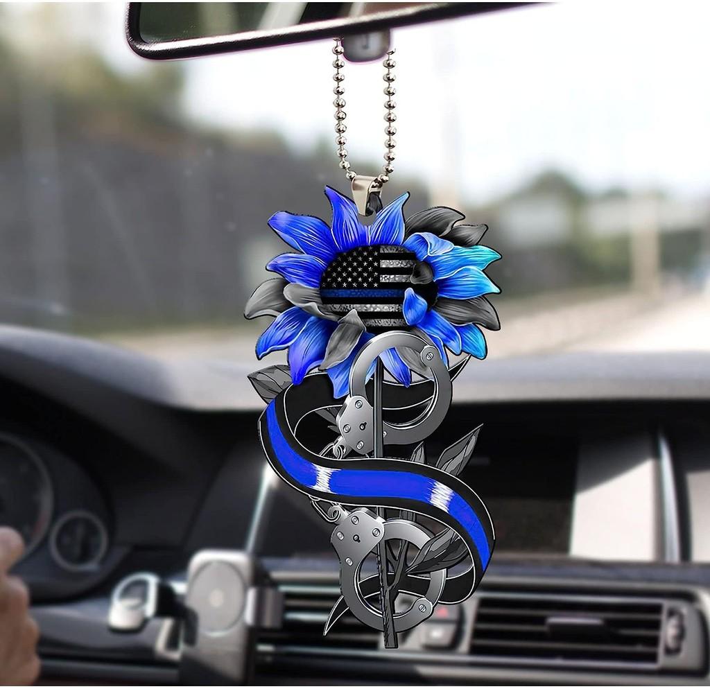 Vintage Skull Style Flower Car Ornament Acrylic Hanging Decoration For Halloween