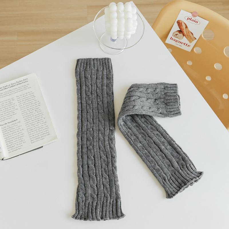 

Вязаные носки, Женские длинные носки до икры, Гетры, Теплые на осень и зиму, Махровые носки, Лолита 1 pair серый