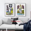Vintage Rider Waite Tarot Card Fool Magician Hierophant Death Poster Print Canvas Painting Wall Art Picture for Room Home Decor