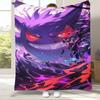 Gengar Pokemon Cartoon Ectoplasma Flannel Blanket,Ultra Soft Warm Plush Throw for Home Bedroom Bed Sofa Cover Picnic Gift