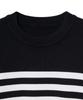 IRONYPORNO WHITELINE 86-Iroj366 Solid Striped Long Sleeve Knit Black